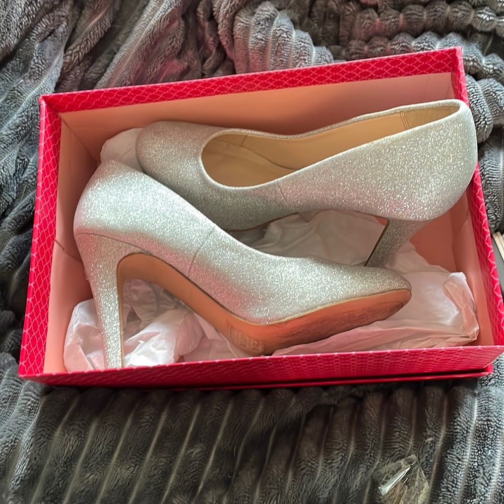 Sparkly silver Kelly & Katie heels
